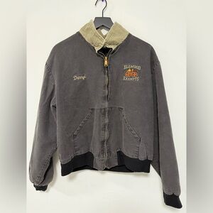King Louie Embroidered Work Jacket - Gray with Tan Collar